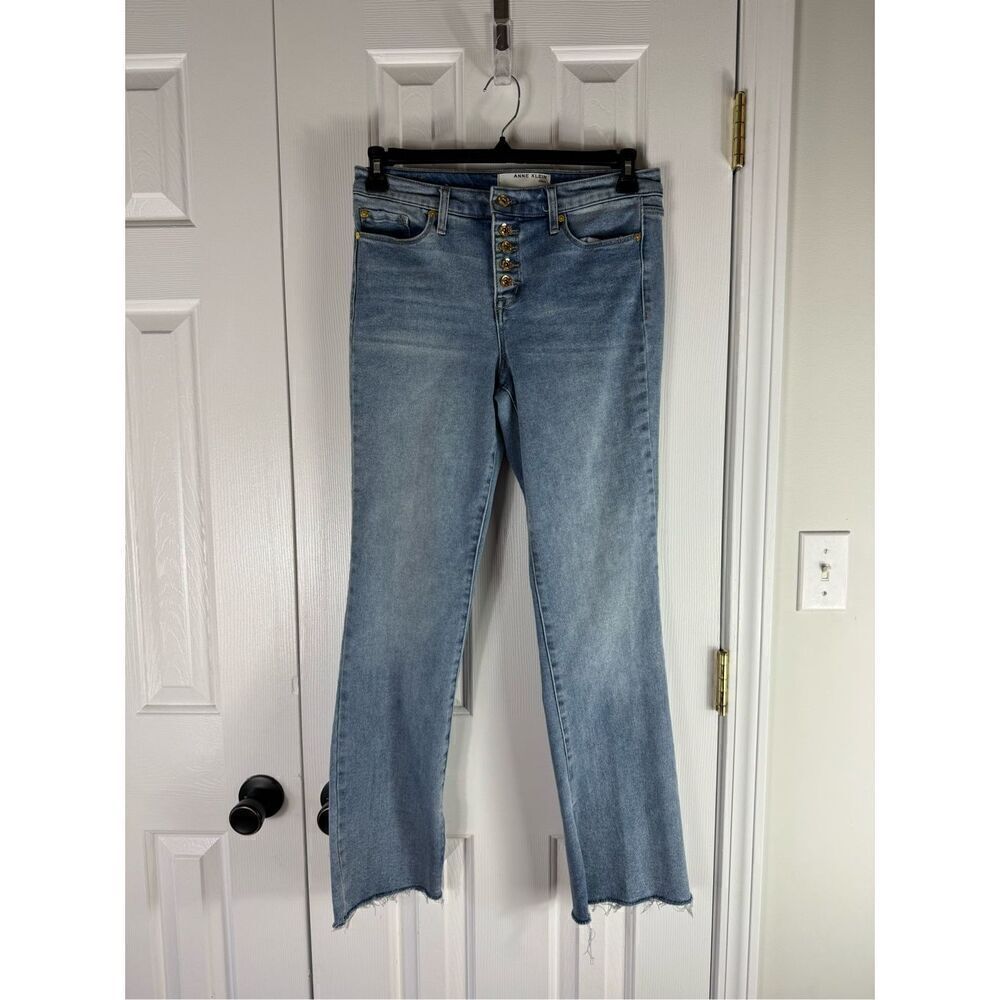 Anne Klein Womens Split Hem Bootcut Jeans Size 10